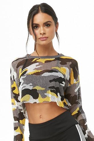Forever21 Active Camo Print Crop Top
