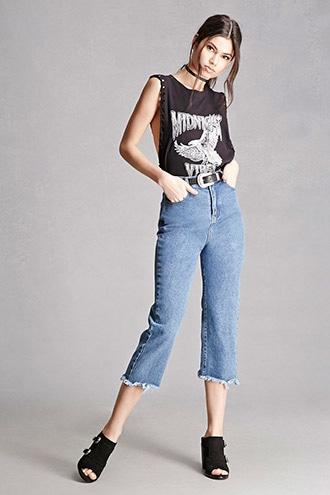 Forever21 Goldie London Raw-hem Jeans