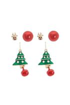 Forever21 Christmas Tree Earrings Set