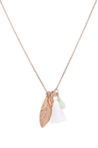 Forever21 White & Antic.g Mixed Charm Necklace