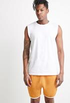 21 Men Contrast-trimmed Drawstring Sweatshorts (mustard/white)