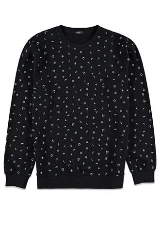 21 Men Abstract Print Sweatshirt