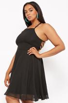 Forever21 Plus Size Chiffon Lace-up Skater Dress