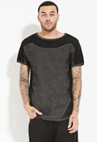 21 Men Unknown Mesh-paneled Double Knit Tee