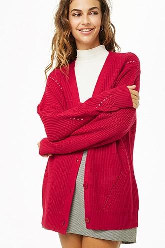 Forever21 Pointelle Ribbed Cardigan