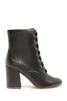 Forever21 Faux Leather Chunky Heel Booties