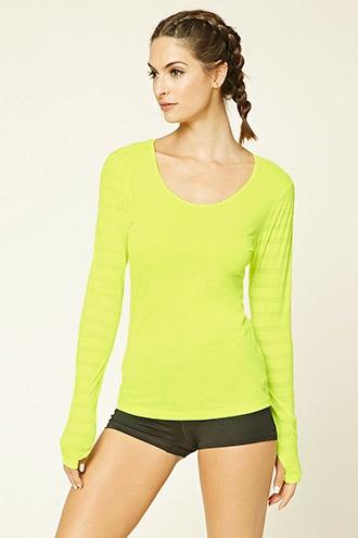 Forever21 Women's Active Chevron Mesh Top