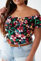 Forever21 Plus Size Tropical Floral Print Top