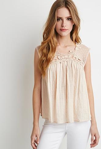 Forever21 Embroidered Trapeze Top