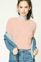 Forever21 Women's  Fuzzy Faux Mohair Sweater