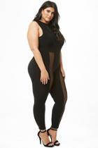 Forever21 Plus Size Sheer Mesh Panel Jumpsuit