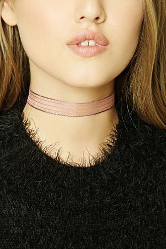 Forever21 Metallic Shadow Stripe Choker