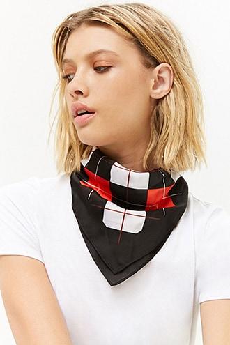Forever21 Satin Argyle Scarf