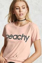 Forever21 Distressed Peachy Graphic Tee