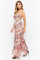 Forever21 Floral Lace-up Maxi Dress