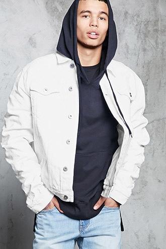 Forever21 Ruched Sleeve Denim Jacket