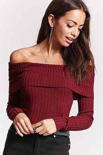 Forever21 Foldover Off-the-shoulder Crop Top