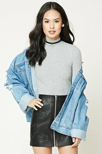 Forever21 Faux Leather Zip-up Mini Skirt