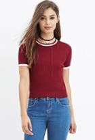 Forever21 Stripe-trim Ribbed Sweater