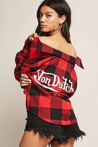 Forever21 Von Dutch Plaid Flannel Shirt