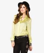 Metal Button Satin Shirt