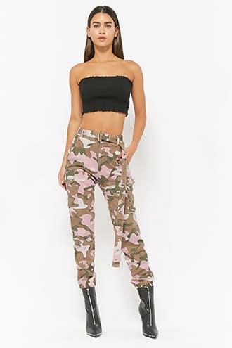 Forever21 Stretch-denim Camo Cargo Joggers