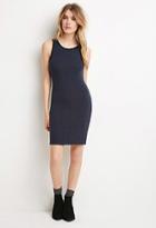 Forever21 Women's  Ribbed Knit Bodycon Dress (navy/black)