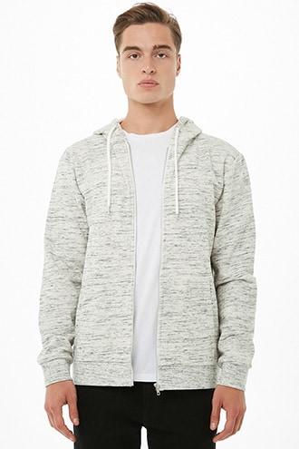 Forever21 Marled Fleece Zippered Hoodie