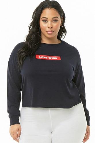 Forever21 Plus Size Love Wins Graphic Top