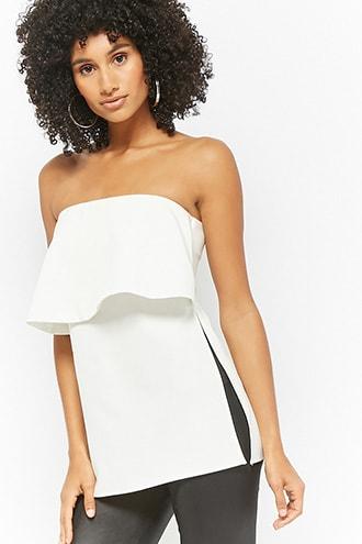 Forever21 Vented Flounce Tube Top