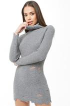 Forever21 Distressed Turtleneck Sweater Dress