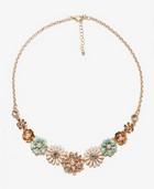 Lacquered Floral Pattern Necklace