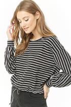 Forever21 Striped Balloon Sleeve Top