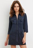 Forever21 Faux Suede Collared Shift Dress