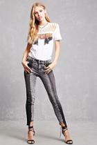 Forever21 Mid-rise Skinny Patchwork Jeans