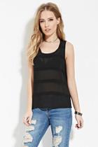 Forever21 Pintucked Chiffon-front Top
