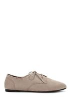 Forever21 Women's  Grey Faux Suede Oxfords