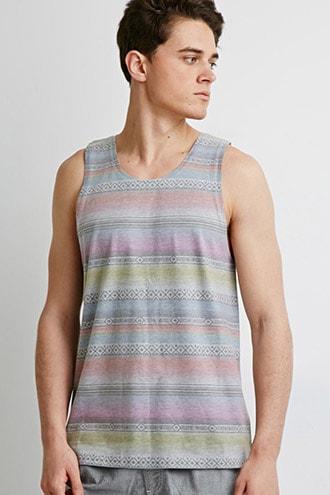 Forever21 Striped Southwestern Print Tank