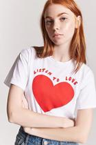 Forever21 Cropped Listen To Love Graphic Tee