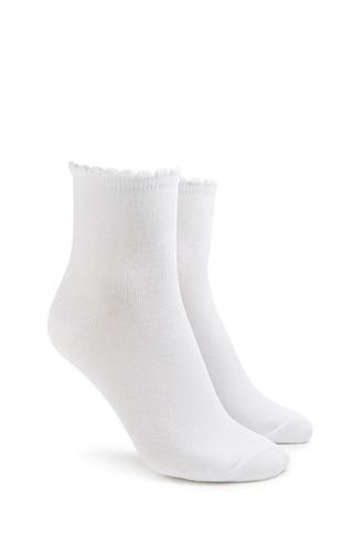 Forever21 Notched-trim Crew Socks