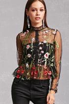Forever21 Haute Rouge Embroidered Top