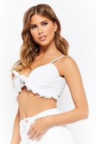 Forever21 Knotted Tie-front Denim Crop Cami