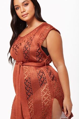 Forever21 Plus Size Crochet Swim Cover-up Dress