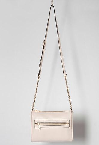 Forever21 Unstructured Faux Leather Crossbody (blush)