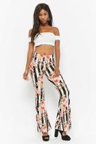 Forever21 Striped Floral Flare Pants