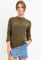 Forever21 Women's  Classic Fuzzy Sweater (olive)