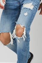 Forever21 Distressed Acid-wash Button-fly Jeans