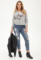 Forever21 Love Graphic Cropped Sweatshirt