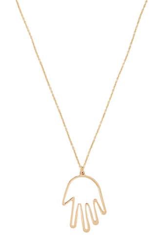 Forever21 Cutout Hand Pendant Chain Necklace