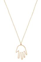 Forever21 Cutout Hand Pendant Chain Necklace